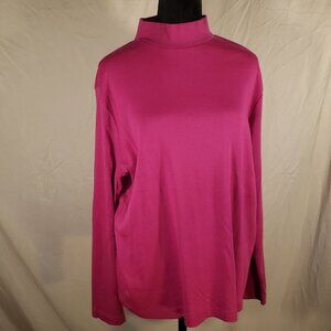 Kim Rogers Pink XL Mock Turtleneck Top